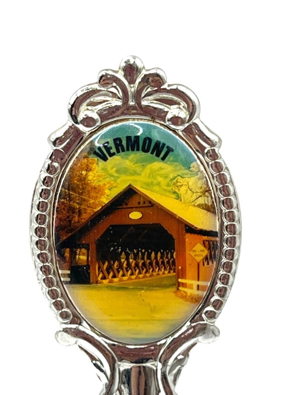 Vermont Collectible Souvenir Spoon W/ Scenic Handle & Green Mountain State Desig
